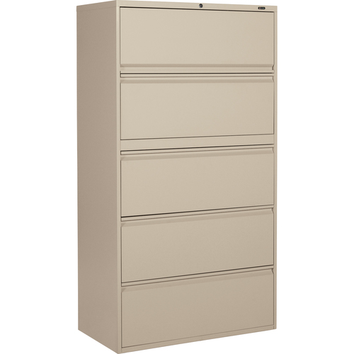Global MVL1936P5 File Cabinet - 5-Drawer - 36" x 19.5" x 66.4" - 5 x Drawer(s) for File - A4, Legal, Letter - Lateral - Lockable, Recessed Handle, Leveling Glide - Nevada - Metal