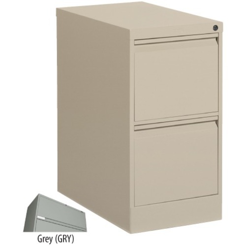 Global MVL25201 File Cabinet - 2-Drawer - 15.2" x 25" x 29" - 2 x Drawer(s) for File - Letter - Vertical - Lockable - Gray - Metal