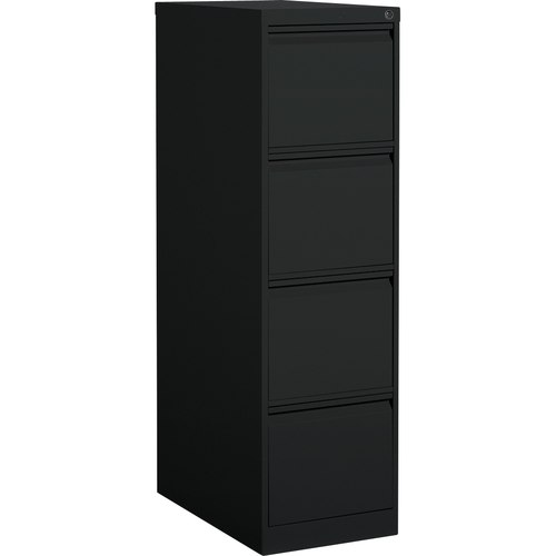 Global MVL25401 File Cabinet - 4-Drawer - 15.2" x 25" x 52" - 4 x Drawer(s) for File - Letter - Vertical - Lockable - Black - Metal