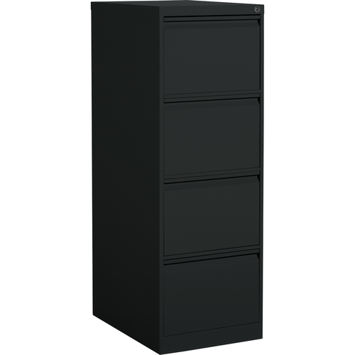 Global MVL25451 File Cabinet - 4-Drawer - 18.2" x 25" x 52" - 4 x Drawer(s) for File - Legal - Vertical - Black - Metal