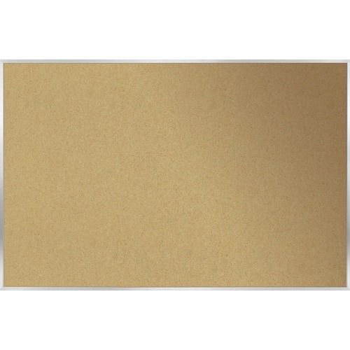 Ghent Natural Cork Bulletin Board with Aluminum Frame - 18" Height x 24" Width - Natural Cork, Fiberboard Surface - Self-healing, Laminated, Long Lasting, Rigid, Wear Resistant, Tear Resistant - Satin Aluminum Frame - 1 Each - TAA Compliant