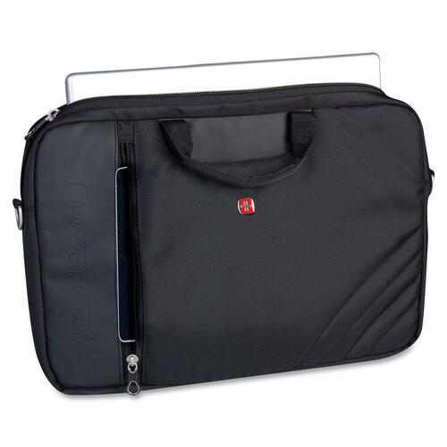 Swissgear SWG0102 Carrying Case (Sleeve) for 17" to 17.3" Notebook - Black - Polyvinyl Chloride (PVC), Ballistic Nylon - Handle, Shoulder Strap - 12.75" (323.85 mm) Height x 17" (431.80 mm) Width x 2" (50.80 mm) Depth - 1 Pack - Laptop Cases & Bags - HDLSWG0102