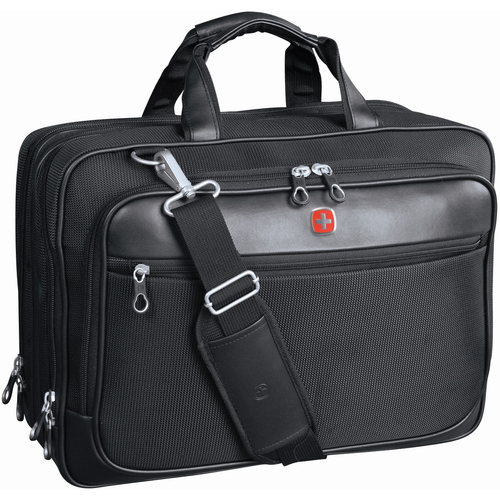 Swissgear SWA0915 Carrying Case (Briefcase) for 17" to 17.3" Notebook - Black - Scratch Proof - Polytex - Shoulder Strap, Handle - 12.50" (317.50 mm) Height x 16.50" (419.10 mm) Width x 5.50" (139.70 mm) Depth - 1 Pack