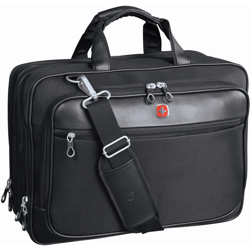 SwissGear SWA0915 Carrying Case (Briefcase) for 17" to 17.3" Notebook - Black - Scratch Proof - Polytex Body - Shoulder Strap, Handle - 12.50" (317.50 mm) Height x 16.50" (419.10 mm) Width x 5.50" (139.70 mm) Depth 