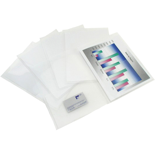 Winnable Letter File Pocket - 8 1/2" x 10 63/64" - 50 Sheet Capacity - Polypropylene - Clear - 12 / Pack - Poly Jackets - WNNE310LCR