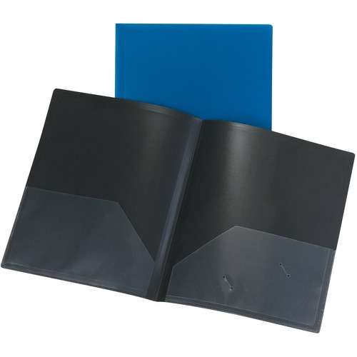 Oxford Letter Portfolio - 8 1/2" x 11" - 80 Sheet Capacity - Polypropylene - Black - 1 Each