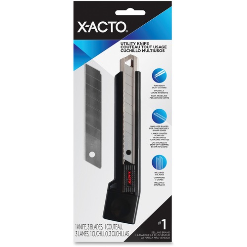 X-Acto X3243 Snap-Off Utility Knife - Heavy Duty - Steel - 9.02" (229 mm) Length - 1 Each - Utility Knives & Cutters - EPIX3243