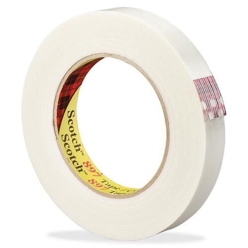 Scotch 897 Filament Tape - 60.1 yd (55 m) Length x 0.71" (18 mm) Width - 3" Core - Rubber Resin - 6 mil - Polypropylene Backing - 1 Each - Clear - Filament Tape - MMM89718X55