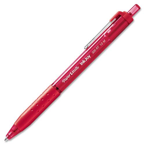 Paper Mate InkJoy 300 RT Ballpoint Pen - Medium Pen Point - Retractable - Red - 12 / Dozen - Ballpoint Retractable Pens - PAP1781562