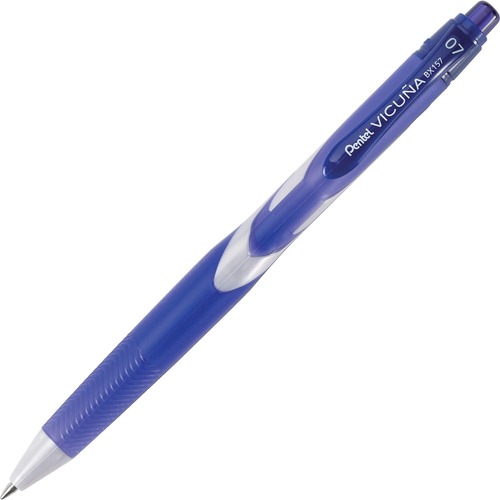 Pentel Vicuna 0.7mm Retractable Ballpoint Pens - Fine Pen Point - 0.7 mm Pen Point Size - Refillable - Blue Oil Based Ink - Blue Barrel - 1 Each