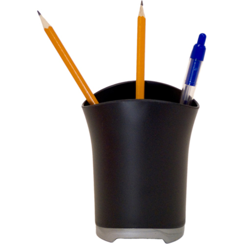 Storex Pencil Cup - 4.25" (107.95 mm) x 3.50" (88.90 mm) x 3.25" (82.55 mm) x - Plastic - 1 Each - Black = STX70175U06C