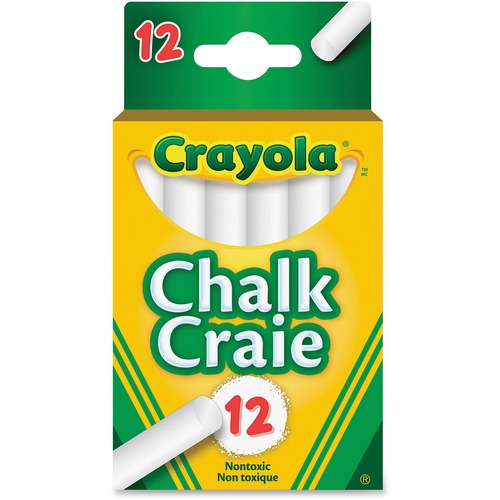 Crayola Chalk Sticks, White, Nontoxic - 12 sticks