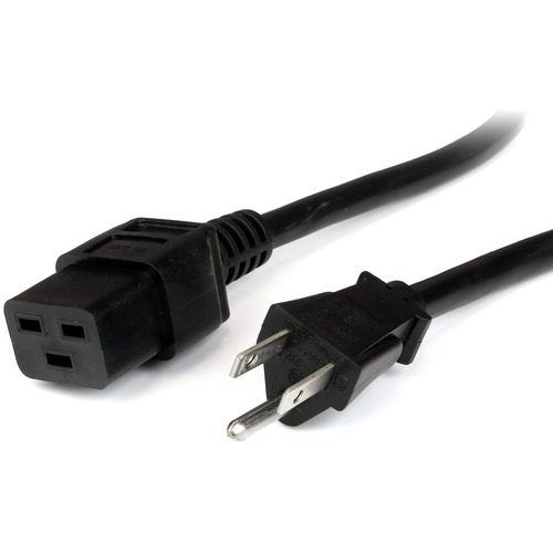 StarTech.com 8 ft Computer Power Cord - NEMA 5-15P to IEC 320 C19 - Create a reliable 8ft power connection for your computer or server room devices - 8ft 5-15 to C19 Power Cord - 8ft computer power cord - 8ft AC power cord - 8ft nema power cord - 8ft c19 