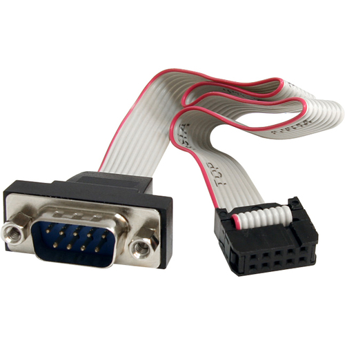 StarTech.com 16in 9 Pin Serial Male to 10 Pin Motherboard Header Panel Mount Cable - Turn a Motherboard IDC Serial Header into a Panel-Mountable 9-Pin RS232 Serial Connector - panel mount db9 - motherboard to rs232 - serial header -internal serial cable