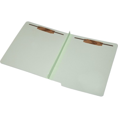 SKILCRAFT Letter Recycled Classification Folder - 8 1/2" x 11" - 2" Expansion - 2 Fastener(s) - 2" Fastener Capacity for Folder - End Tab Location - Pressboard - Light Green - 100% Recycled - 25 / Box