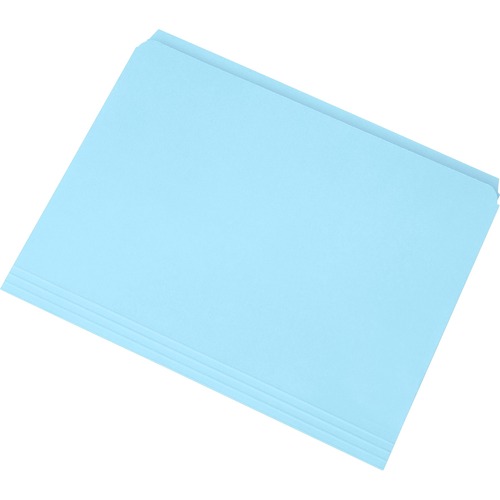 SKILCRAFT Letter Recycled Top Tab File Folder - 8 1/2" x 11" - 3/4" Expansion - Blue - 100% Recycled - 100 / Box