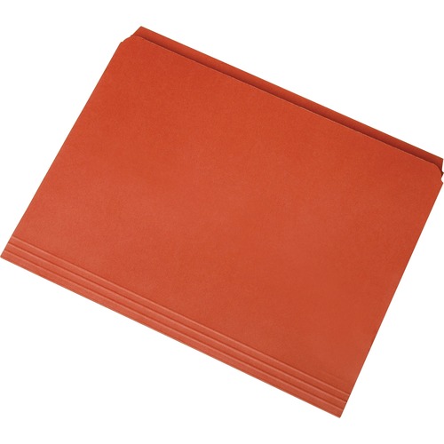 SKILCRAFT Letter Recycled Top Tab File Folder - 8 1/2" x 11" - 3/4" Expansion - Orange - 100% Recycled - 100 / Box