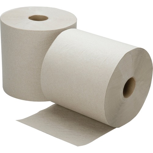 SKILCRAFT 1-ply Hard Roll Paper Towel - 1 Ply - 8" x 800 ft - Natural - Fiber, Paper - Absorbent, Nonperforated, Non-chlorine Bleached - For Restroom - 6 Rolls Per Carton - 6 / Carton