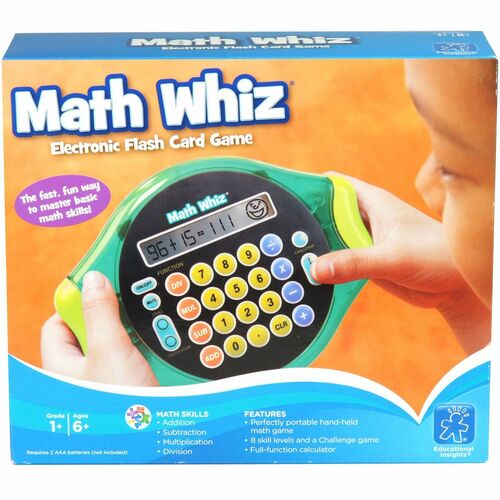 Learning Resources Handheld Math Whiz Game - Skill Learning: Mathematics, Quiz, Addition, Subtraction, Multiplication, Division - 6 Year & Up - Multi