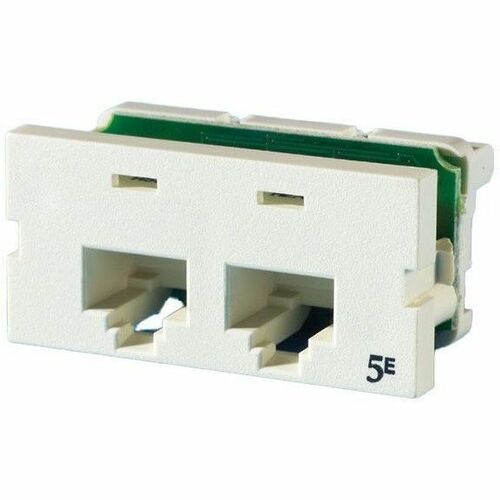 Ortronics Series II, two-port Clarity 5E,T568A/B, 180 degree, Wiremold Ivory