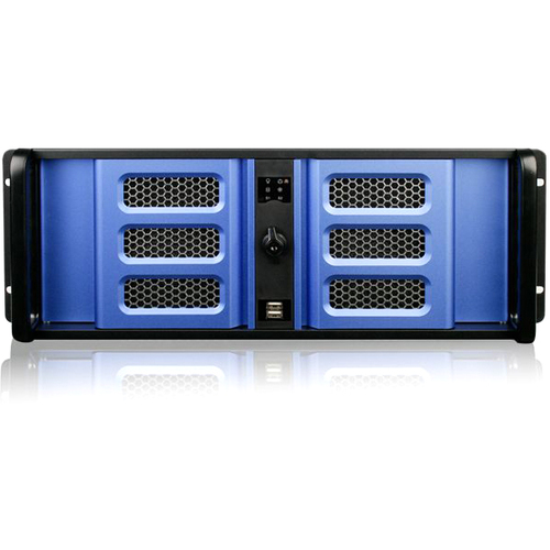iStarUSA D Storm D-400-6SE System Cabinet - Rack-mountable - Blue, Black - Zinc-coated Steel, Aluminum - 4U - 10 x Bay - 1 x Fan(s) Installed - ATX, Micro ATX Motherboard Supported - 2 x Fan(s) Supported - 6 x External 5.25" Bay - 2 x External 3.5" Bay - 