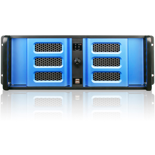 iStarUSA D Storm D-406SE-B6SA System Cabinet - Rack-mountable - Black, Blue, Blue - Aluminum, Zinc-coated Steel - 4U - 12 x Bay - 1 x Fan(s) Installed - ATX, Micro ATX Motherboard Supported - 2 x Fan(s) Supported - 2 x External 5.25" Bay - 8 x External 3.