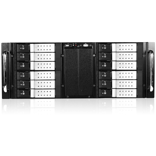 iStarUSA D Storm D-410-DE12 System Cabinet - Rack-mountable - Black, Silver - Zinc-coated Steel - 4U - 12 x Bay - 2 x Fan(s) Installed - ATX, EATX, Micro ATX Motherboard Supported - 2 x Fan(s) Supported - 12 x External 3.5" Bay - 7x Slot(s) - 1 x USB(s)