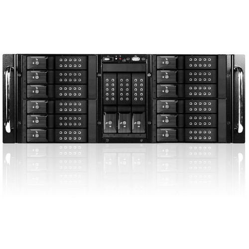 iStarUSA D Storm D-410-DE15 System Cabinet - Rack-mountable - Black, Black - Zinc-coated Steel - 4U - 15 x Bay - 2 x Fan(s) Installed - ATX, EATX, Micro ATX Motherboard Supported - 2 x Fan(s) Supported - 15 x External 3.5" Bay - 7x Slot(s) - 1 x USB(s)