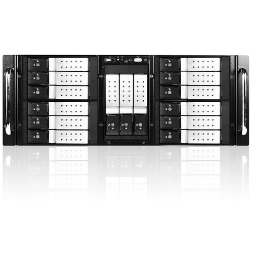 iStarUSA D Storm D-410-DE15 System Cabinet - Rack-mountable - Black, Silver - Zinc-coated Steel - 4U - 15 x Bay - 2 x Fan(s) Installed - ATX, EATX, Micro ATX Motherboard Supported - 2 x Fan(s) Supported - 15 x External 3.5" Bay - 7x Slot(s) - 1 x USB(s)