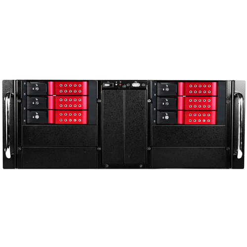 iStarUSA D Storm D-410-DE6 System Cabinet - Rack-mountable - Black, Red - Zinc-coated Steel - 4U - 6 x Bay - 2 x Fan(s) Installed - EATX, ATX, Micro ATX Motherboard Supported - 2 x Fan(s) Supported - 6 x External 3.5" Bay - 7x Slot(s) - 1 x USB(s)