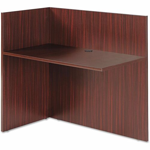 Alera Valencia Reversible Reception Return, 44.13w x 23.63d x 41.5h, Mahogany - Finish: Mahogany - Edge Banding, Reversible - For Reception Area