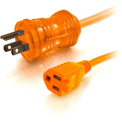 C2G 8ft 16 AWG Hospital Grade Power Extension Cord (NEMA 5-15P to NEMA 5-15R) - Orange - For Computer, Monitor, Printer, Scanner - 125 V AC / 13 A - Orange - 8 ft Cord Length - NEMA 5-15P / NEMA 5-15R