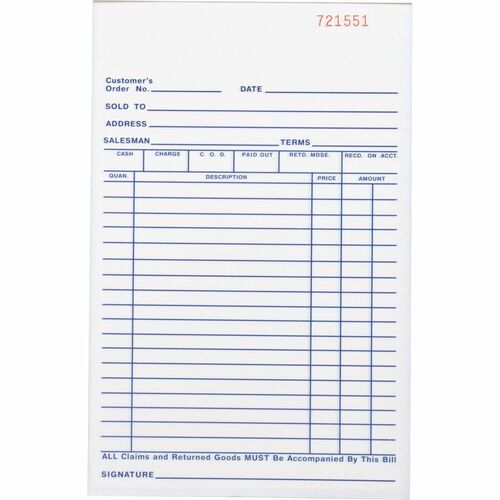 Business Source All-purpose Carbonless Forms Book - 50 Sheet(s) - 2 PartCarbonless Copy - 5.50" x 8.50" Sheet Size - White, Yellow - 1 Each