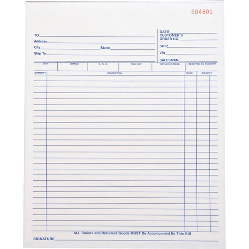 Business Source All-purpose Carbonless Triplicate Forms - 50 Sheet(s) - 3 PartCarbonless Copy - 8 3/8" x 10 1/4" Sheet Size - Yellow - 1 Each