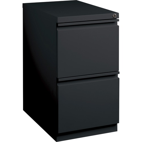 Lorell Mobile File Pedestal - 15" x 20" x 27.8" - Letter - Security Lock, Ball-bearing Suspension, Recessed Handle - Black - Steel - Recycled = LLR49524