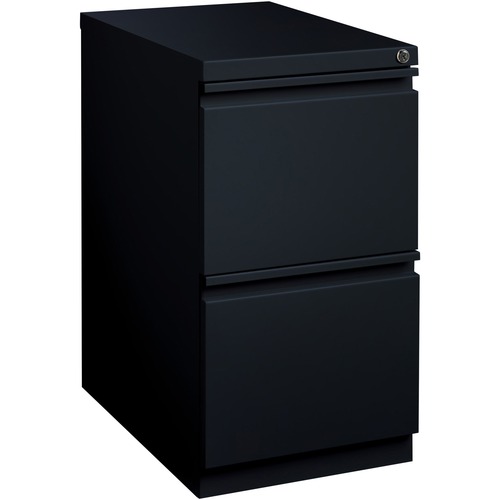 Lorell Mobile File Pedestal - 15" x 22.9" x 27.8" - Letter - Recessed Handle, Ball-bearing Suspension, Security Lock - Black - Steel - Recycled = LLR49530