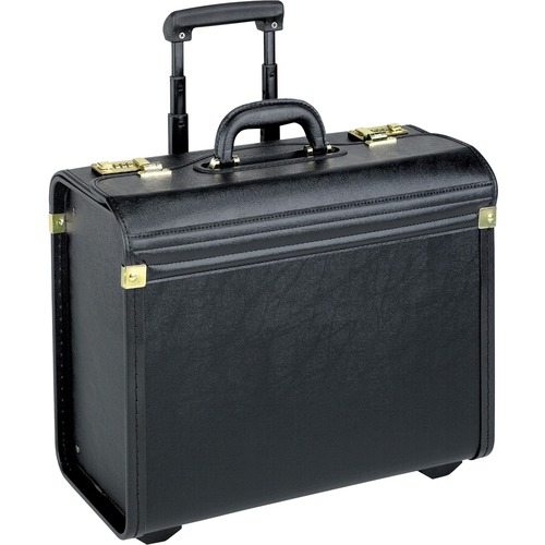 Lorell Travel/Luggage Case (Roller) Travel Essential, Books, File Folder - Black - Vinyl - Handle - 14" (355.60 mm) Height x 22" (558.80 mm) Width x 8" (203.20 mm) Depth - 1 Pack