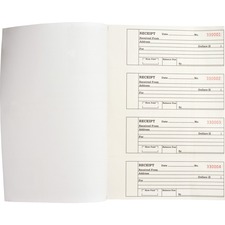 Business Source 2-part Receipt Book - 2 Part - 6.50" x 2.62" Form Size - 8 1/10" (20.6 cm) x 10 4/5" (27.4 cm) Sheet Size - Yellow - Recycled - 1 Each