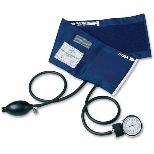 Medline Handheld Aneroid Sphygmomanometers - For Blood Pressure - Latex-free - Blue - Adult - Polyvinyl Chloride (PVC)