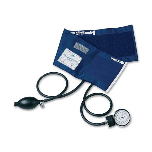 Medline Large Adult Handheld Aneroid Sphygmomanometer - For Blood Pressure - Latex-free - Blue - Adult - Polyvinyl Chloride (PVC) - 1 Each