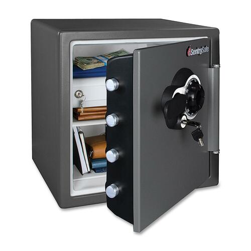 Sentry Safe Fire-Safe Mechanical Lock Business Safe - 34.80 L - Combination Lock - Fire Resistant, Water Resistant, Pry Resistant - Internal Size 13.8" x 12.6" x 11.9" - Overall Size 17.8" x 16.3" x 19.3" - Gunmetal Gray