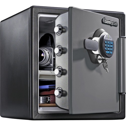 Sentry Safe Fire-Safe Electronic Lock Business Safes - 1.23 ft³ - Electronic Lock - Fire Resistant, Water Resistant, Pry Resistant - Internal Size 13.80" x 12.60" x 11.90" - Overall Size 19.3" x 16.3" x 19.3" - Gunmetal Gray
