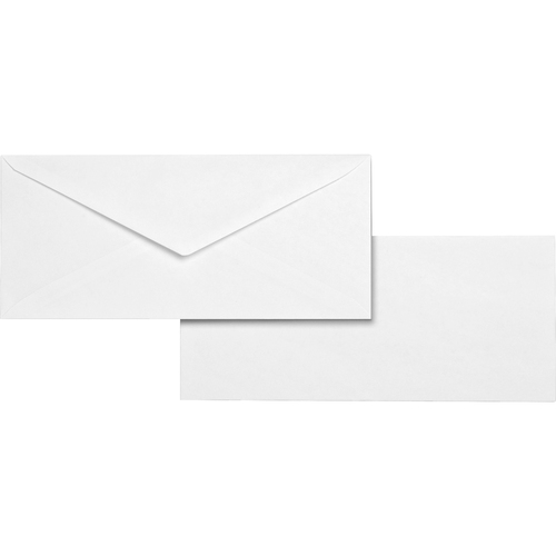 Business Source No. 10 White Wove V-Flap Business Envelopes - Business - #10 - 9 1/2" Width x 4 1/8" Length - 24 lb - Gummed - Wove - 500 / Box - White