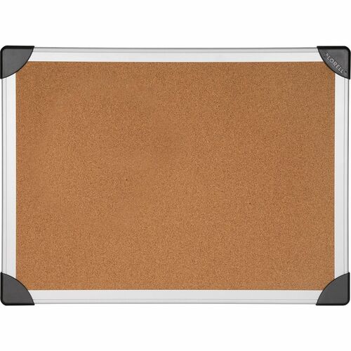 Lorell Mounting Aluminum Frame Corkboards - 36" (914.40 mm) Height x 48" (1219.20 mm) Width - Cork Surface - Laminated, Resist Warping, Durable, Resilient - Aluminum Frame - 1 Each - Cork/Fabric Bulletin Boards - LLR19192