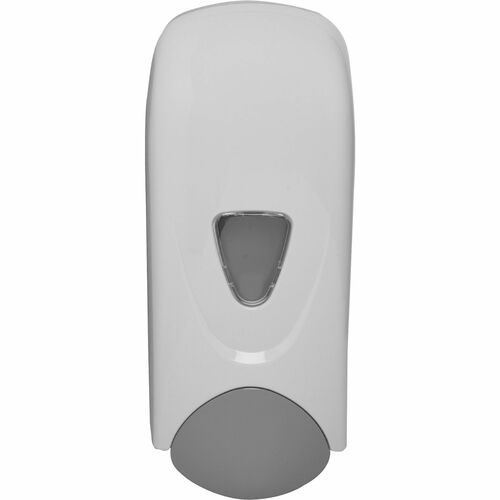 Genuine Joe 1000ml Liquid Soap Dispenser - Manual - 1.06 quart Capacity - Refillable, Site Window, Durable - Gray, White - 1Each