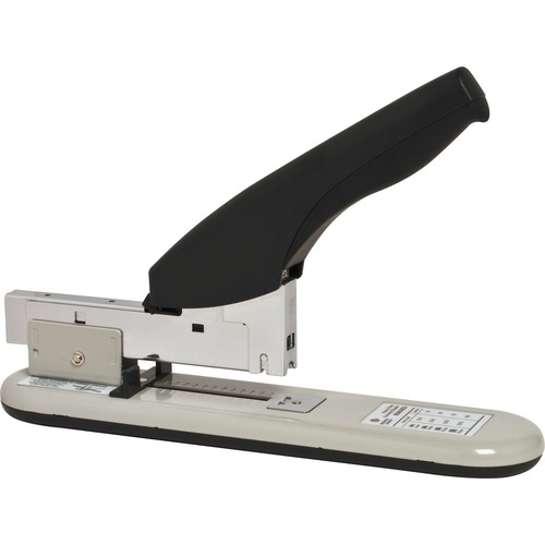Business Source Economy Heavy-duty Stapler - 100 Sheets Capacity - 1/2" Staple Size - 1 Each - Black, Putty