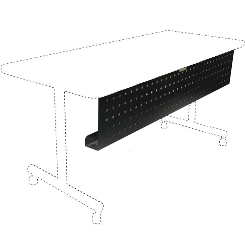 Lorell 48" Training Table Modesty Panel - 42" Width x 3" Depth x 10" Height - Steel - Black