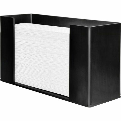 Genuine Joe Folded Paper Towel Dispenser - C Fold, Multifold Dispenser - 6.8" Height x 11.5" Width x 4.1" Depth - Acrylic - Black - Wall Mountable - 1 Each