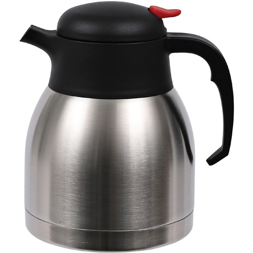Genuine Joe Double Wall Stainless Vacuum Insulated Carafe - 1 L - Vacuum - Stainless Steel