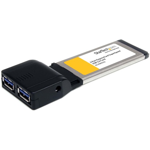 StarTech.com 2 Port ExpressCard SuperSpeed USB 3.0 Card Adapter with UASP Support - 5Gbps - Add 2 USB 3.0 ports to your Laptop through an ExpressCard slot - 2 Port ExpressCard SuperSpeed USB 3.0 Card Adapter with UASP Support - USB 3.0 Controller - USB 3.